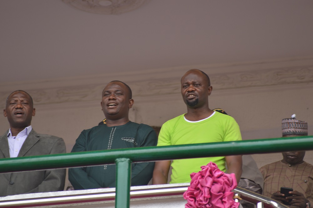 Yellow house during march past